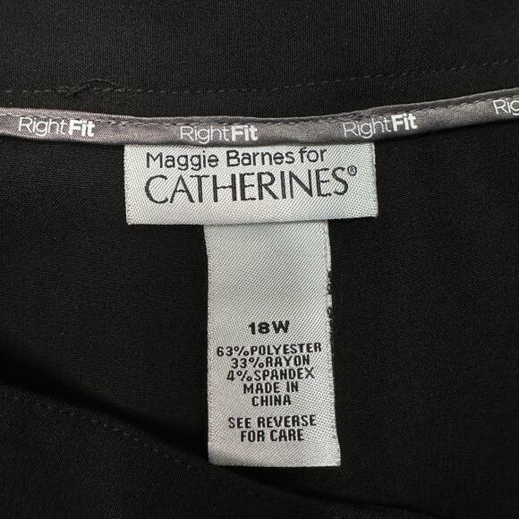 Maggie Barnes For Catherines Dress Pants SZ 18W  Right Fit Black Curvy High Rise - Picture 7 of 12